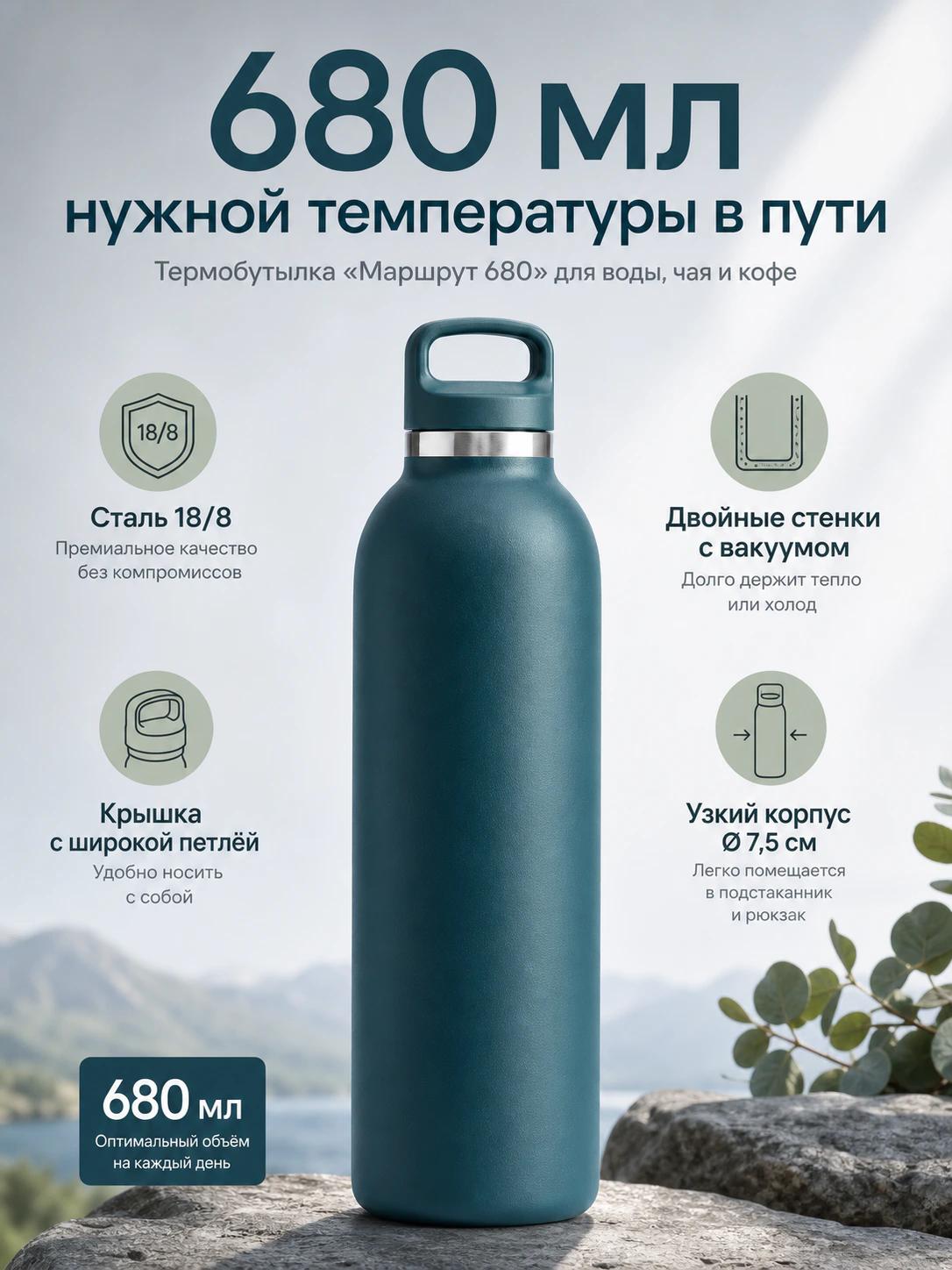 Термобутылка «Маршрут 680»: готовый слайд 1 из 5